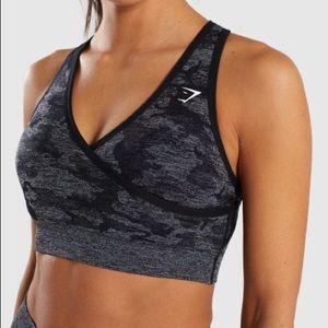 Gymshark Black Camo Seamless Sports Bra